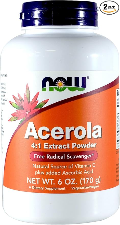 NOW Acerola 4:1 Extract Powder, 6-Ounces 2)