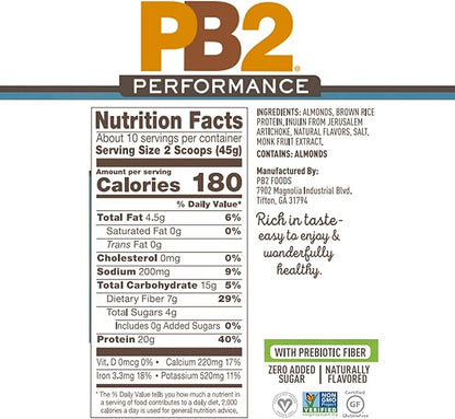 PB2 Performance Almond Protein Powder [1 lb/16 lb/16 oz 20g of