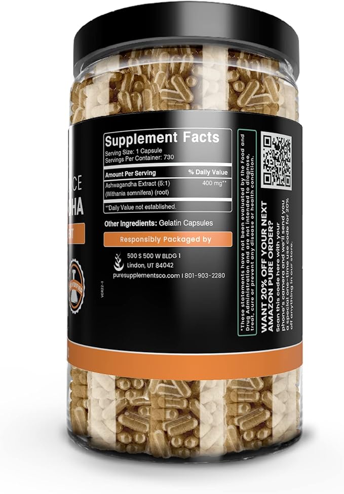 Pure Original Ingredients Ashwagandha (730 Capsules)