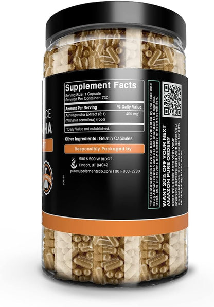 Pure Original Ingredients Ashwagandha (730 Capsules)