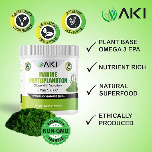 AKI Marine Phytoplankton Powder Omega-3 EPA (2 Oz 57G)