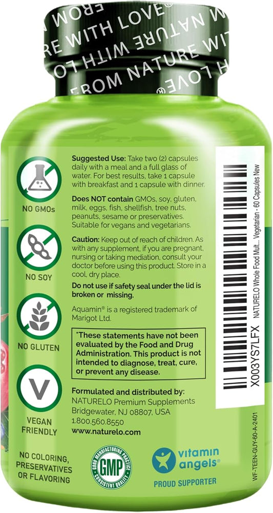 NATURELO Whole Food Multivitamin for Teenage Boys 60 Count 2)
