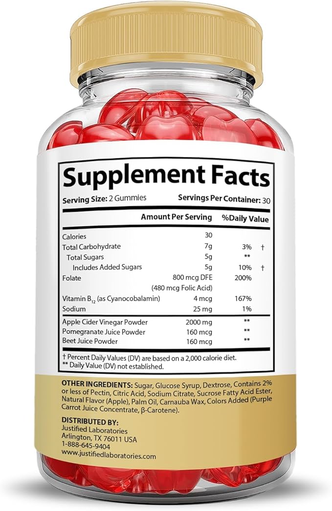 Justified Laboratories (3 Pack Speedy Keto ACV Gummies Extreme 2000MG Speedy Keto Gummies Advanced Formula Apple Cider Vinegar with Pomegranate Beet Juice Powder B12 Vegan Non GMO 180 Gummys