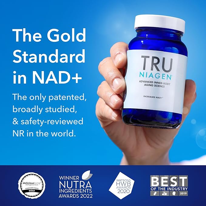 TRU NIAGEN Patented NAD Supplement for Anti Aging and Cell Regeneration, 300 mg Niagen, 30 Servings | Supports Cellular Energy, Brain, Muscle | Nicotinamide Riboside (NR) Take 1 Daily | 1 Bottle