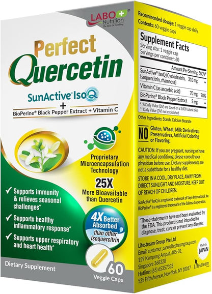 LABO Nutrition Perfect Quercetin SunActive IsoQ 25x More 60s