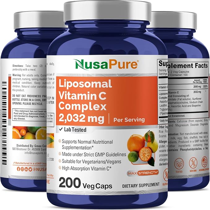 NusaPure Liposomal Vitamin C 2032mg 200 Veggie
