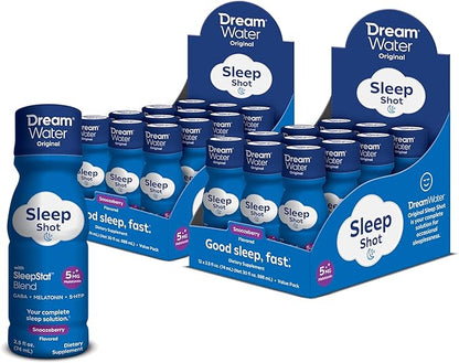 Dream Water Sleep Aid Supplement Drink; 5mg, GABA, 5-HTP; Zero 2.5 oz 24-Count