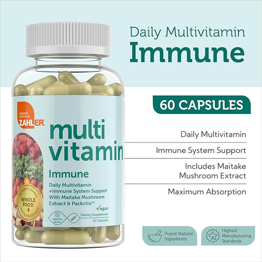 Zahler - Daily Multivitamin Immune Support (60 Capsules) B12, Zinc