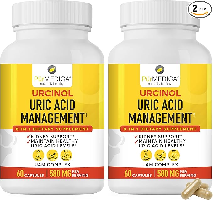 Urcinol Uric Acid Supplement for Joint Support 60ct (Pack 2) -