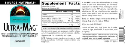 Source Naturals Ultra-Mag High-Efficiency Magnesium Complex 240 Tablets