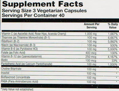 Solaray Mega B Stress Two Stage 120 Count