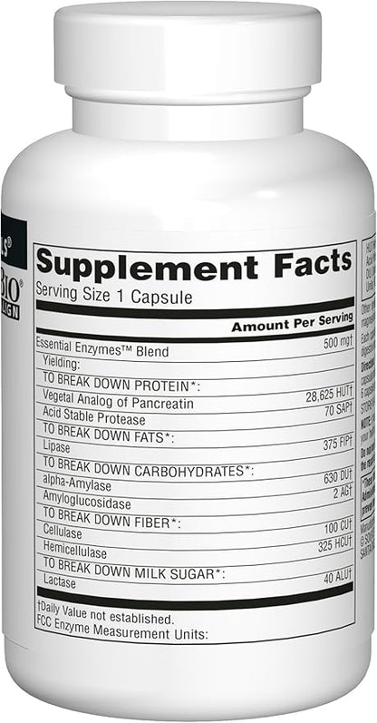 Source Naturals Essential Enzymes 500mg Bio-Aligned 120 Capsules 2)