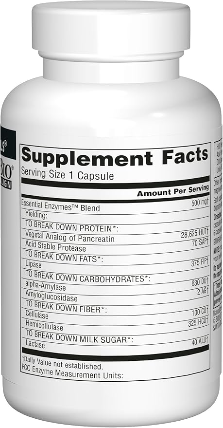 Source Naturals Essential Enzymes 500mg Bio-Aligned 120 Capsules 2)