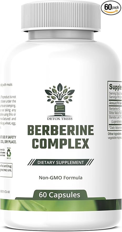 Berberine Supplement with Bitter Melon Extract and Banaba Leaf Extract - 1000mg Berberine HCL for Immune System, Weight Management - Non-GMO, Gluten-Free Berberine Complex, 60 Capsules