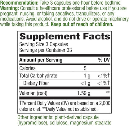 Nature's Way Valerian Root, Traditional Sleep 100 Capsules 2 Pack
