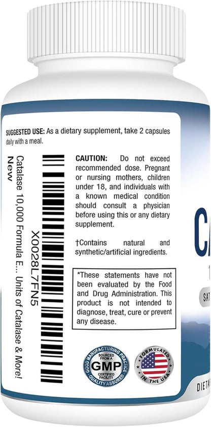 Catalase Supplement 10,000 with Saw Palmetto, 60 Capsules