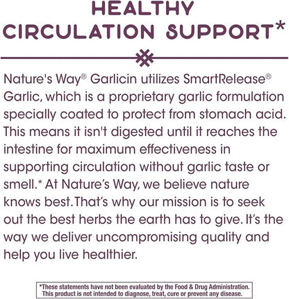 Nature’s Way Garlicin Cardio Premium Herbal 350 mg 90 Tablets