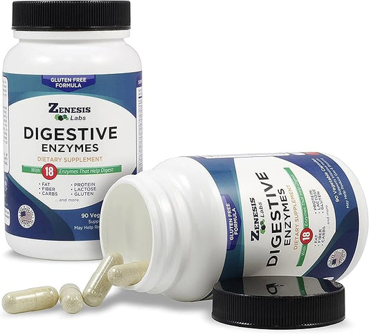 Digestive Enzymes - with Amylase, Bromelain, 14 Other 180 Capsules