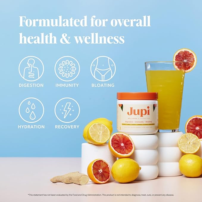 Hydration & Wellness Powder – Turmeric Shots, Ginger Shots, Vitamin C Supplement for Energy, Immune Support & Digestive Health – Vegan, Gluten-Free Daily Drink Mix for Men & Women, Citrus Flavor