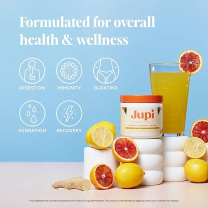 Hydration & Wellness Powder – Turmeric Shots, Ginger Shots, Vitamin C Supplement for Energy, Immune Support & Digestive Health – Vegan, Gluten-Free Daily Drink Mix for Men & Women, Citrus Flavor