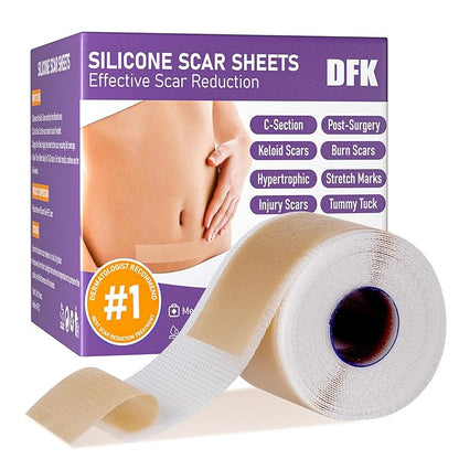 Silicone Scar Sheets, Silicone Scar Tape(1.6"x 79" Roll-2M), Roll-2M), Reusable