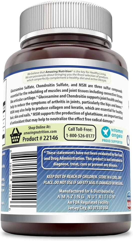 Amazing Formulas Glucosamine Chondroitin MSM 1850 (120 Count)