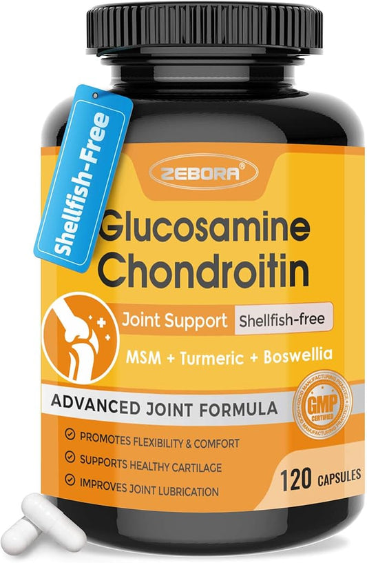 ZEBORA Glucosamine Chondroitin Joint Support Supplement, 120 Capsules