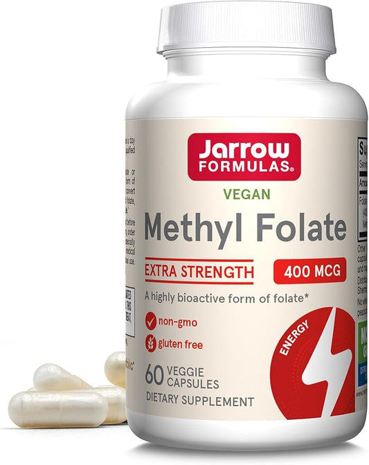 Jarrow Formulas Extra Strength Methyl Folate 400 mcg, 60 Veggie 60 Day