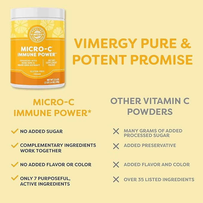 Vimergy Micro-C Immune Power TM * 500g – 278 servings 1000mg/serving –