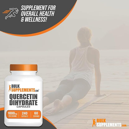 BulkSupplements.com Quercetin Dihydrate Capsule - Quercetin Supplements, Quercetin 1000mg, Quercetin Capsules - Antioxidants Supplement, 4 Capsules per Serving, 240 Capsules