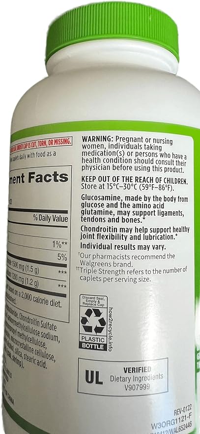 Walgreens Glucosamine Chondroitin Triple Strength 1500 1200 mg 240 Caplets