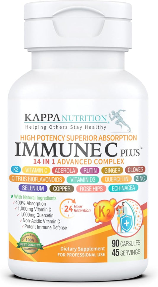 (90 Capsules), Quercetin 1,000mg, Vitamin C 1,000mg, Zinc 50mg, Vitamin D3 5,000iu, 5,000iu, Selenium, 14 in 1 Immune