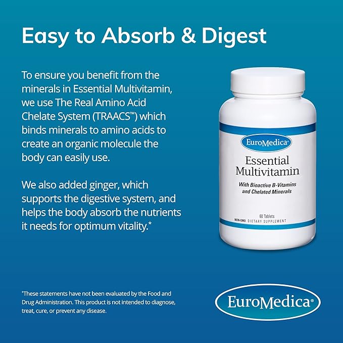 Euromedica Essential Multivitamin 60 Tablets D3 & 30 Servings