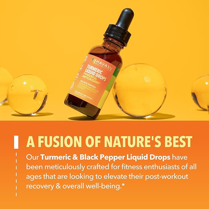 Organic Liquid Turmeric Supplement with Black Pepper - Liquid Turmeric 1000mg Enhanced Absorption for Digestive & Joint Support - Non-GMO, Vegan Organic Turmeric Curcumin With Black Pepper, Unflavored