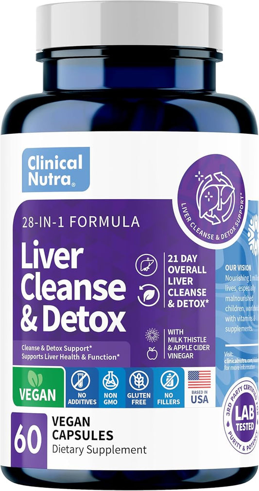 28-in-1 Liver Cleanse with Milk Thistle, 60 Vegan