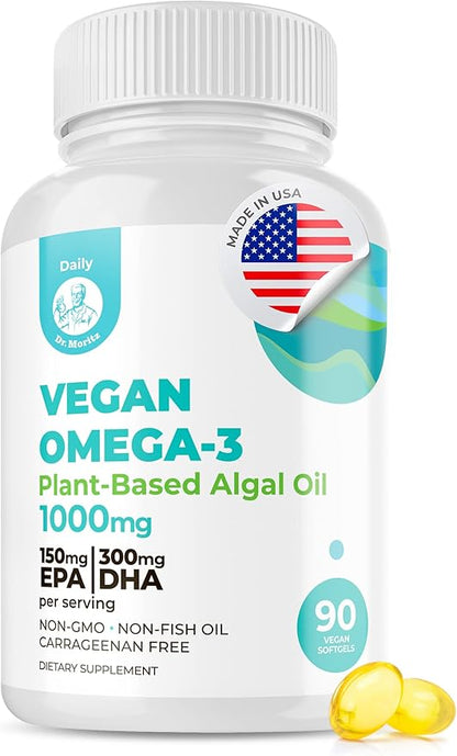 DR. MORITZ Vegan Omega 3 DHA Omega-3 Fatty 1000mg - (90 Count 1))