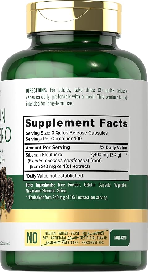 Carlyle Siberian Eleuthero 2400mg | 300 Capsules
