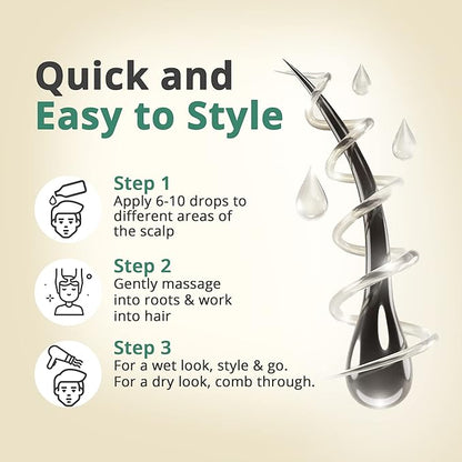 Ecklonia Cava Hair Serum - Growth Volumizer for All Hair Types, Flexible-Hold Styling Gel with MSM & Biotin for Women & Men, 4oz
