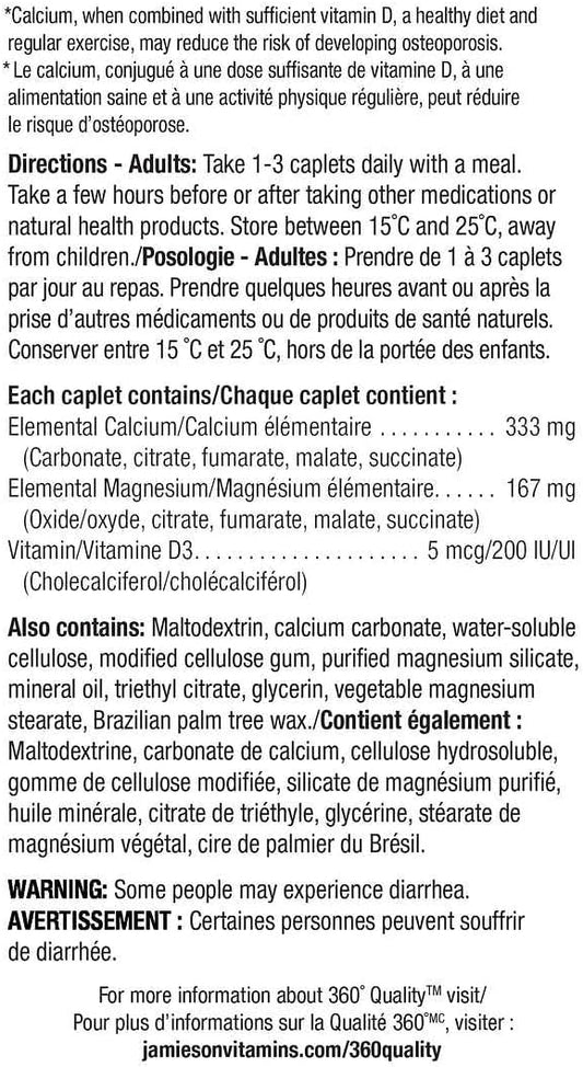 Jamieson Calcium Magnesium with Vitamin D3, 365 Caplets