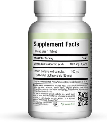 1000 mg Vitamin C - 1000mg Tablets Ultra High Absorption Formula - Gluten Free Kosher Dietary Non GMO Vitamin C Supplement for Immune Support - VIT C Vitamin C Tablets from Ascorbic Acid, 100 Count
