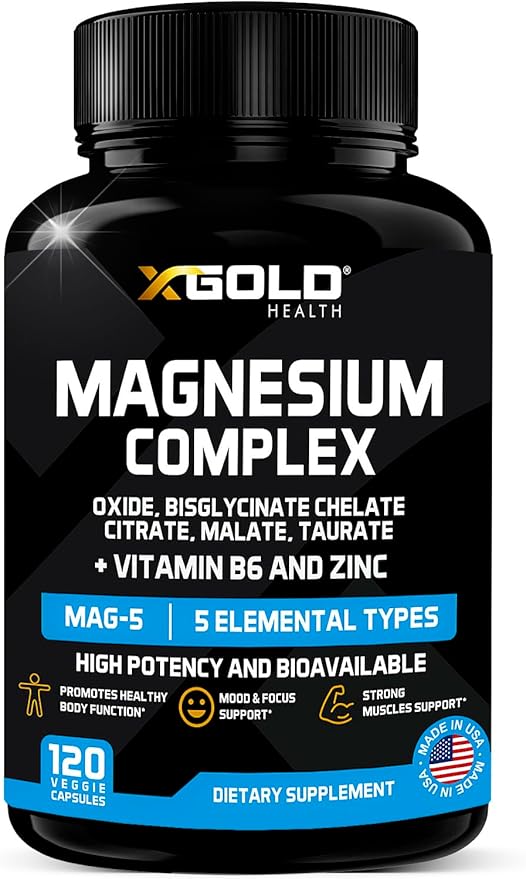 Magnesium Complex 500mg with Vitamin B6 5 in 1 with |120 Caps
