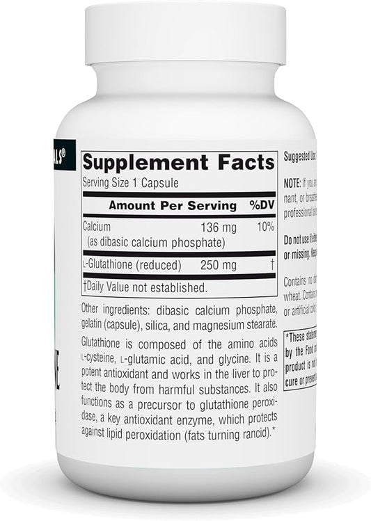 Source Naturals Glutathione, Supplement for Liver 250mg - 60 Capsules