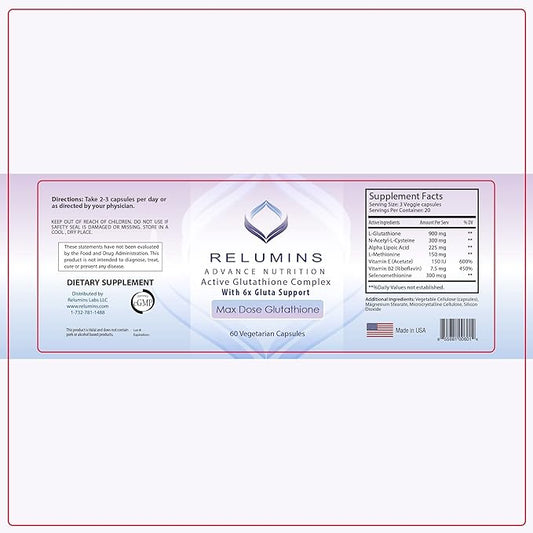Relumins Advance White Active Glutathione Complex 6X Boosters- 60 Capsules