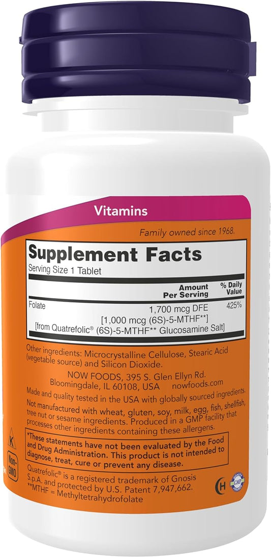 NOW Supplements, Methyl Folate 1,000 mcg, 90 Tablets