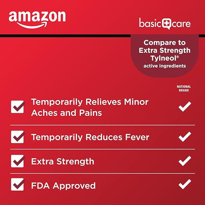 Amazon Basic Care Extra Strength Pain 500 mg, 500 Count