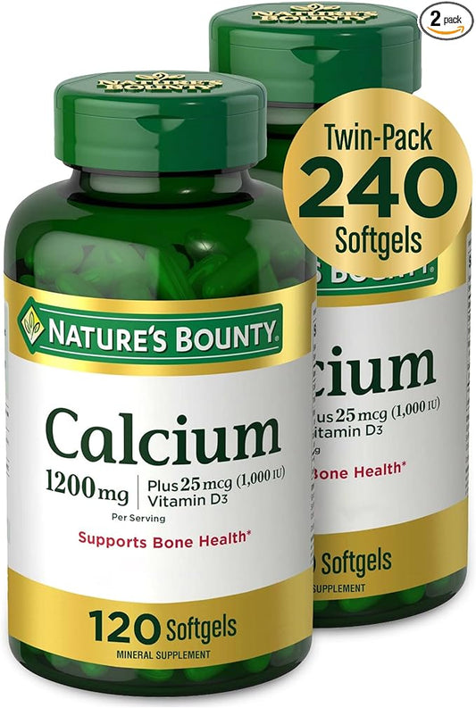 Nature's Bounty Calcium Plus 1000 IU D3, Immune 120 Ct (2-Pack)