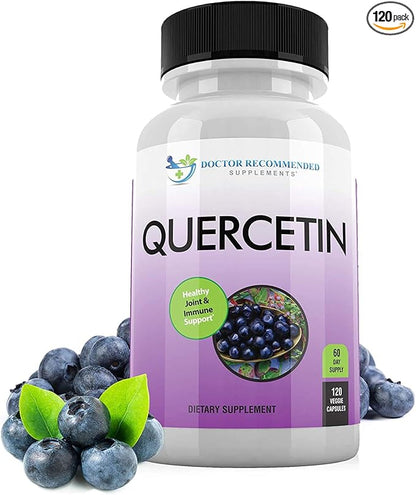 DOCTOR RECOMMENDED SUPPLEMENTS Quercetin 1000mg Per Serving - 120 Veggie Capsules, Vitamin Supplement, 60 Day Supply, (Vegan and Non-GMO)