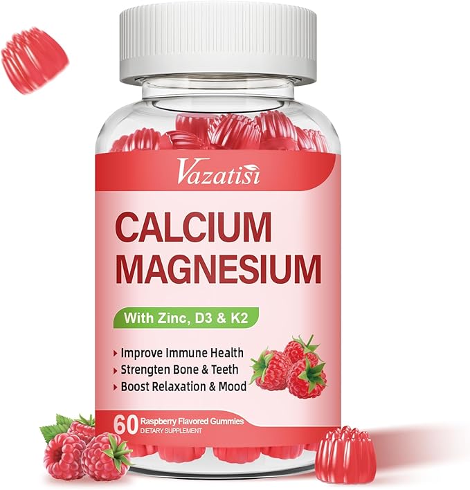 Calcium Magnesium Zinc Gummies with Vitamin D3 & K2, High 60 Gummies…