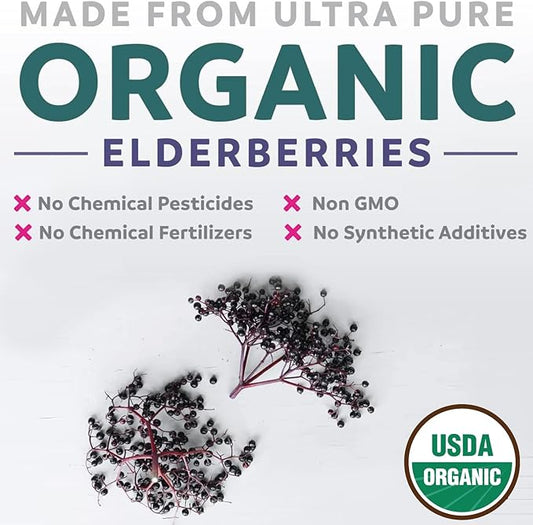 Organic Elderberry Capsules 10:1 Extract 5,000mg of 30 Caps