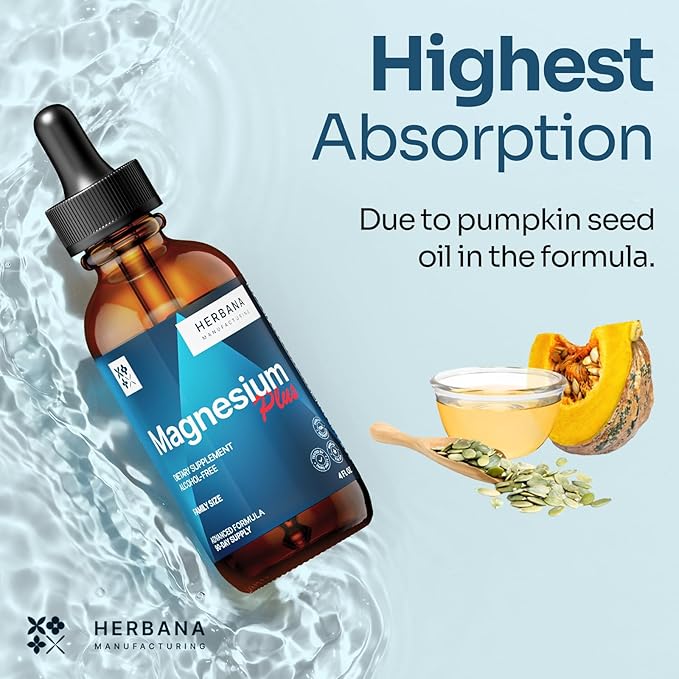 Triple Complex Magnesium 4 oz Liquid Drops B6, D, 100% Absorption 90-Day Supply